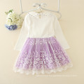 Guangzhou marca duoduo princesa de niños vestidos de fiesta niños peter pan precioso collar blanco pequeñas flores bordadas al por mayor